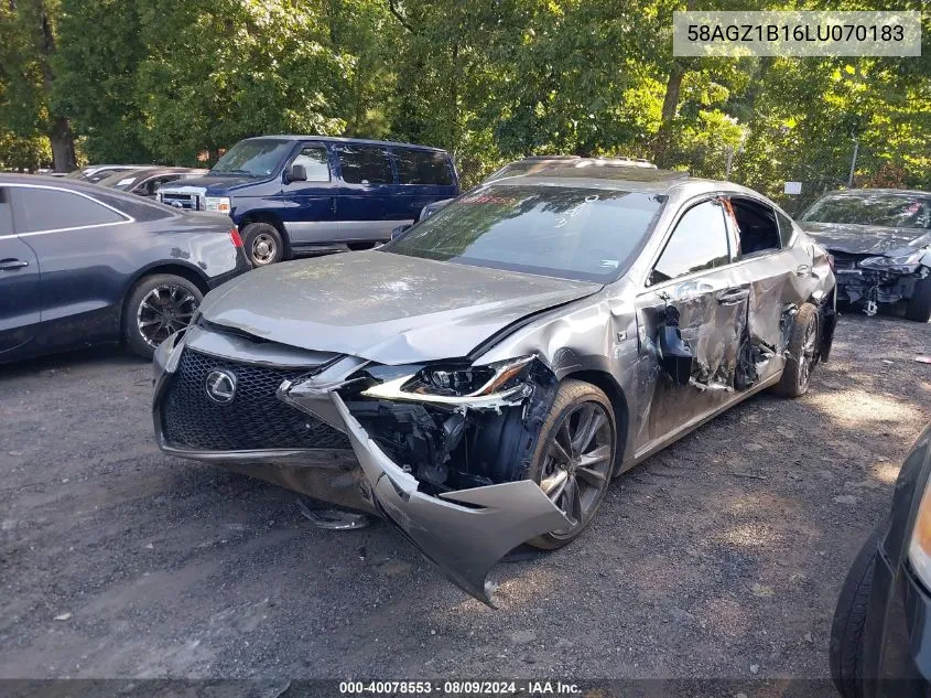 2020 Lexus Es 350 F Sport VIN: 58AGZ1B16LU070183 Lot: 40078553