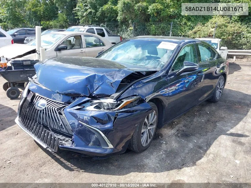 2020 Lexus Es 350 VIN: 58ADZ1B14LU081671 Lot: 40127910