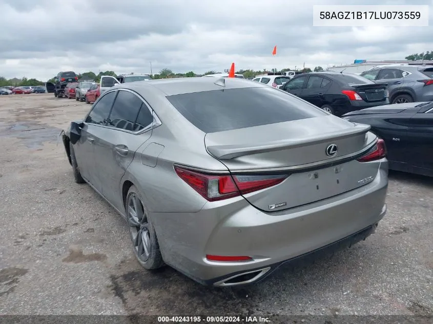 2020 Lexus Es 350 F Sport VIN: 58AGZ1B17LU073559 Lot: 40243195