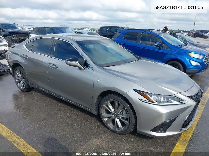 2020 Lexus Es 350 F Sport VIN: 58AGZ1B14LU081005 Lot: 40270208