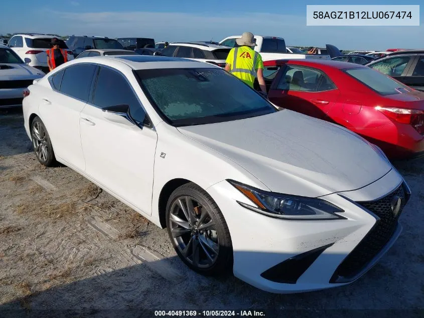 2020 Lexus Es 350 F Sport VIN: 58AGZ1B12LU067474 Lot: 40491369