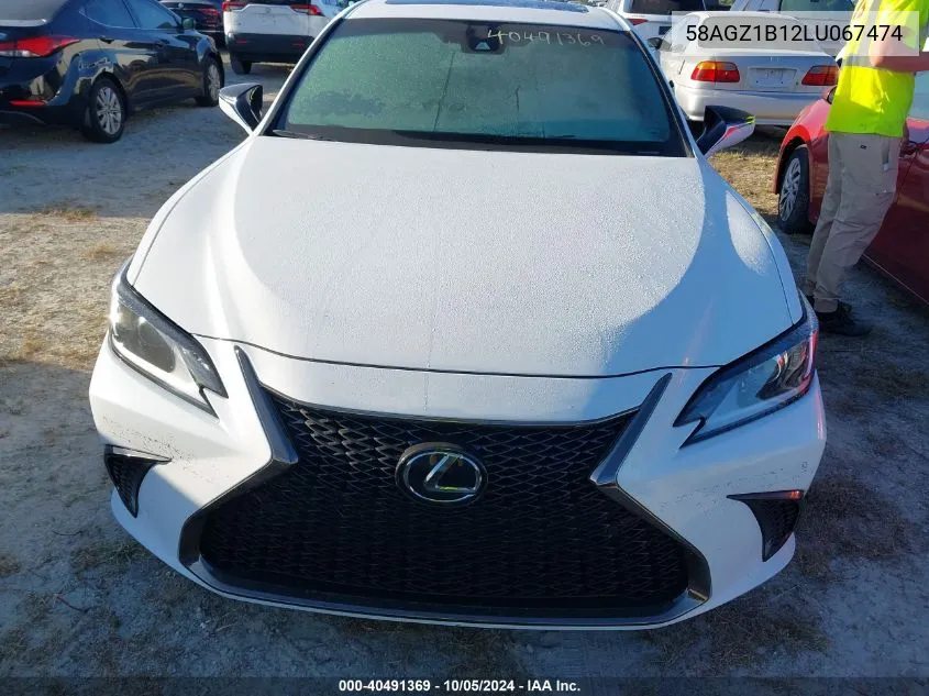 2020 Lexus Es 350 F Sport VIN: 58AGZ1B12LU067474 Lot: 40491369