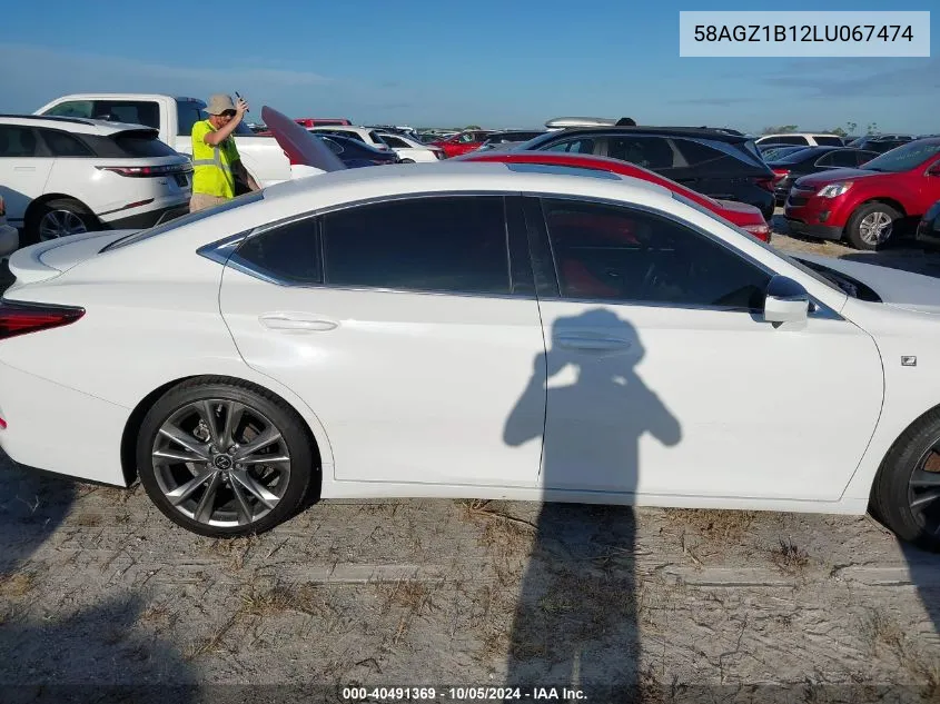 2020 Lexus Es 350 F Sport VIN: 58AGZ1B12LU067474 Lot: 40491369