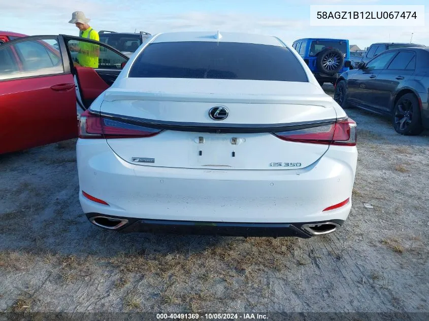 2020 Lexus Es 350 F Sport VIN: 58AGZ1B12LU067474 Lot: 40491369