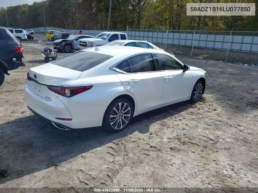 2020 Lexus Es 350 VIN: 58ADZ1B16LU077850 Lot: 40822098