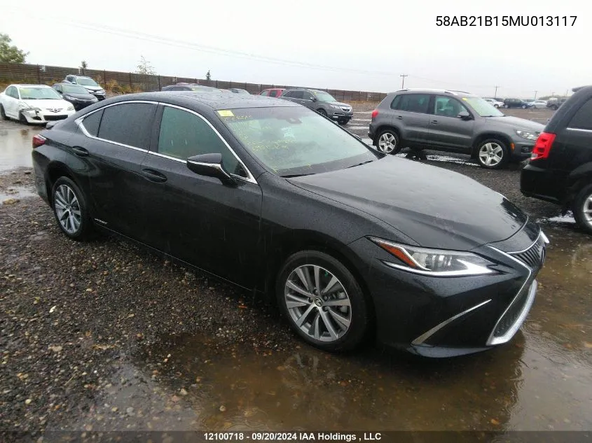 2021 Lexus Es 300H 300H VIN: 58AB21B15MU013117 Lot: 12100718