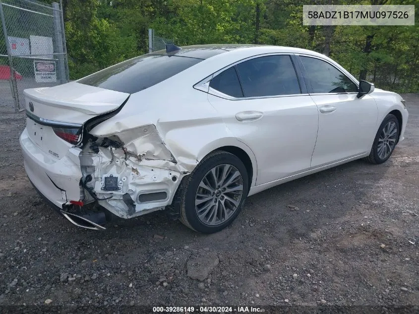 2021 Lexus Es 350 VIN: 58ADZ1B17MU097526 Lot: 39286149