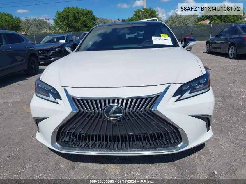 2021 Lexus Es 350 Ultra Luxury VIN: 58AFZ1B1XMU108172 Lot: 39835905