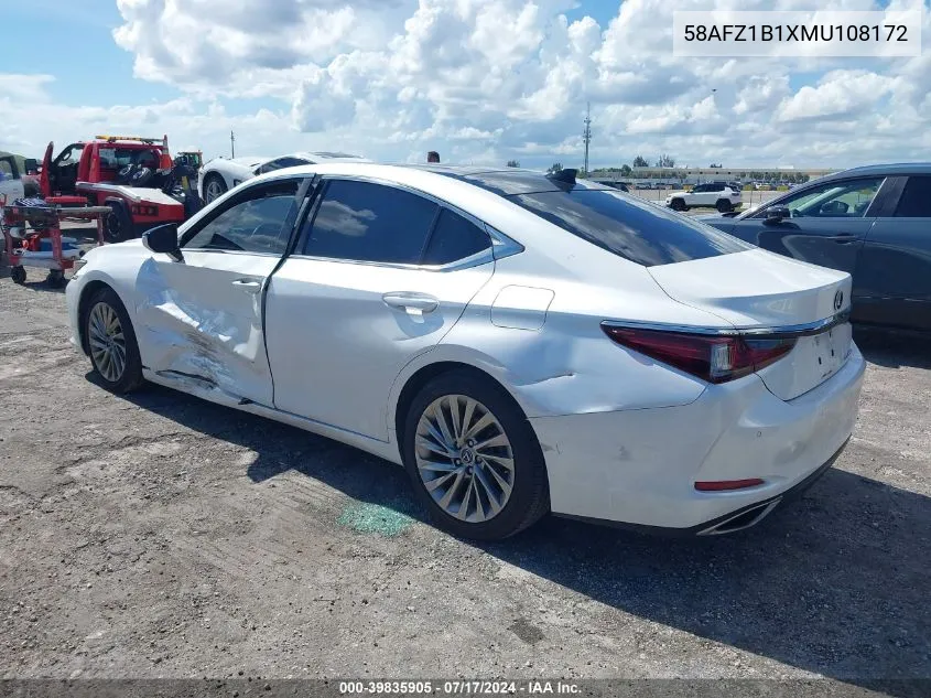 2021 Lexus Es 350 Ultra Luxury VIN: 58AFZ1B1XMU108172 Lot: 39835905