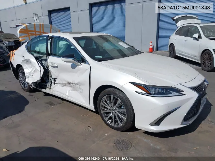 2021 Lexus Es 300H VIN: 58ADA1C15MU001348 Lot: 39846240