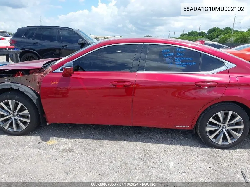 2021 Lexus Es 300H VIN: 58ADA1C10MU002102 Lot: 39887858