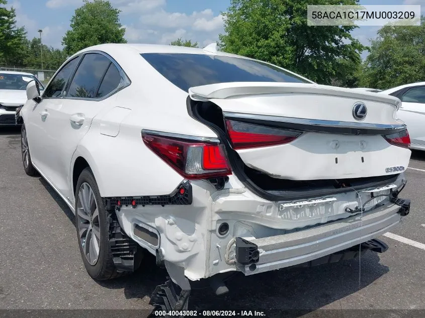 2021 Lexus Es 300H VIN: 58ACA1C17MU003209 Lot: 40043082