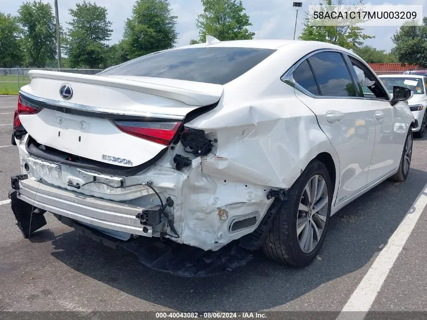 2021 Lexus Es 300H VIN: 58ACA1C17MU003209 Lot: 40043082