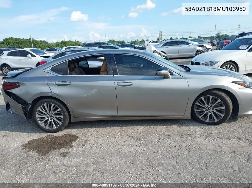 2021 Lexus Es 350 VIN: 58ADZ1B18MU103950 Lot: 40051197