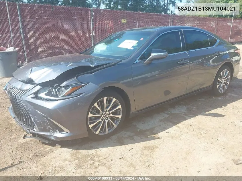 58ADZ1B13MU104021 2021 Lexus Es 350