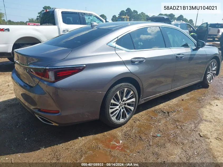 58ADZ1B13MU104021 2021 Lexus Es 350