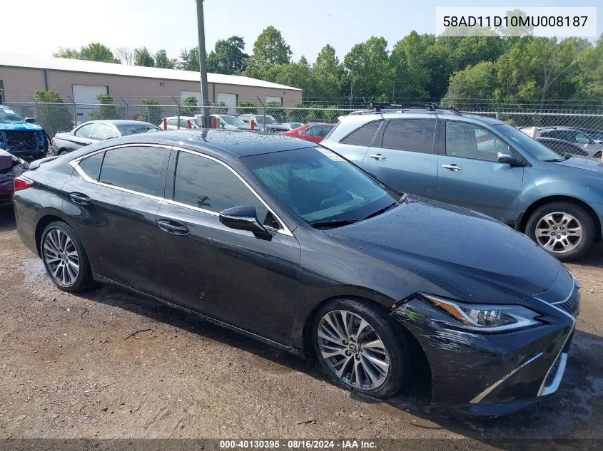 2021 Lexus Es 250 VIN: 58AD11D10MU008187 Lot: 40130395