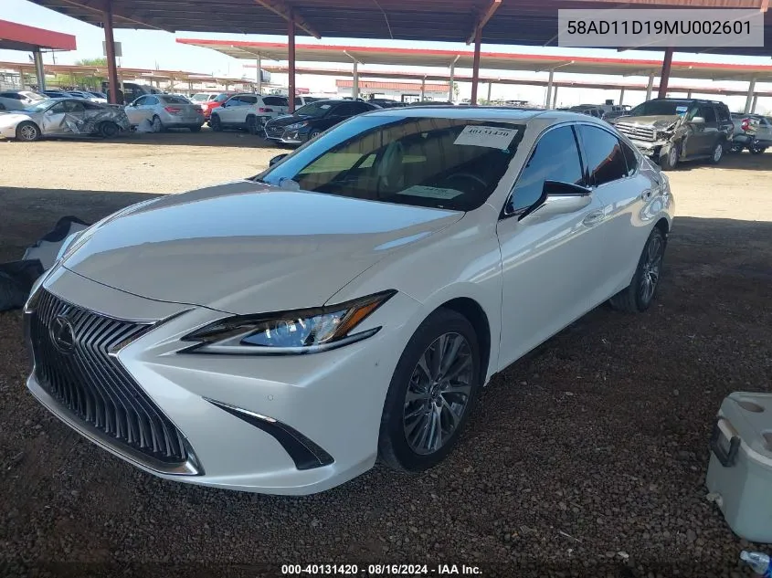 2021 Lexus Es 250 VIN: 58AD11D19MU002601 Lot: 40131420