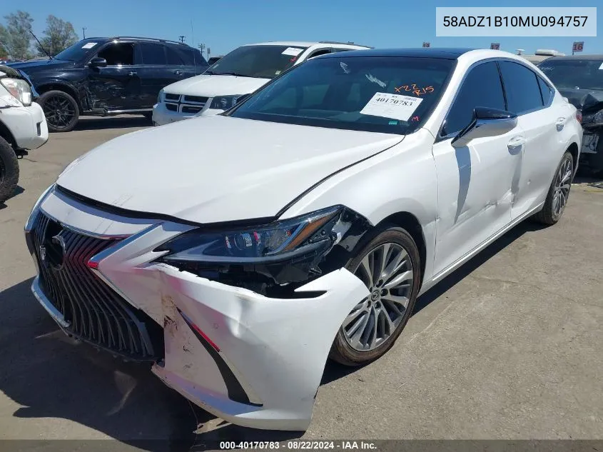 2021 Lexus Es 350 VIN: 58ADZ1B10MU094757 Lot: 40170783