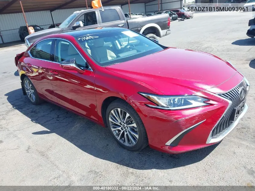 2021 Lexus Es 350 VIN: 58ADZ1B15MU093961 Lot: 40180332