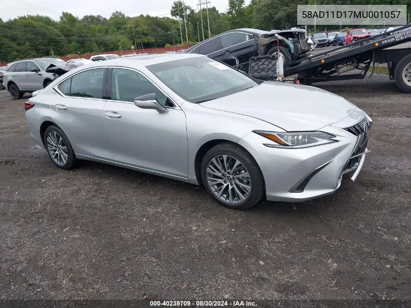 2021 Lexus Es 250 VIN: 58AD11D17MU001057 Lot: 40239709