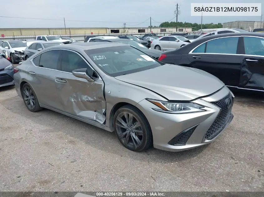 2021 Lexus Es 350 F Sport VIN: 58AGZ1B12MU098175 Lot: 40256129