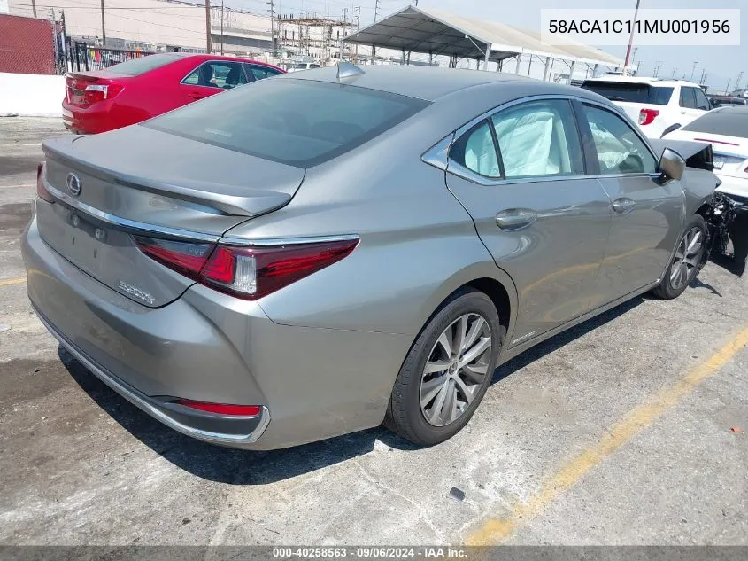 2021 Lexus Es 300H VIN: 58ACA1C11MU001956 Lot: 40258563