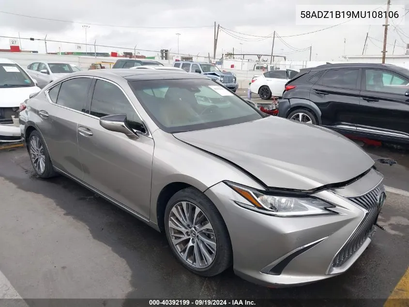 2021 Lexus Es 350 VIN: 58ADZ1B19MU108106 Lot: 40392199