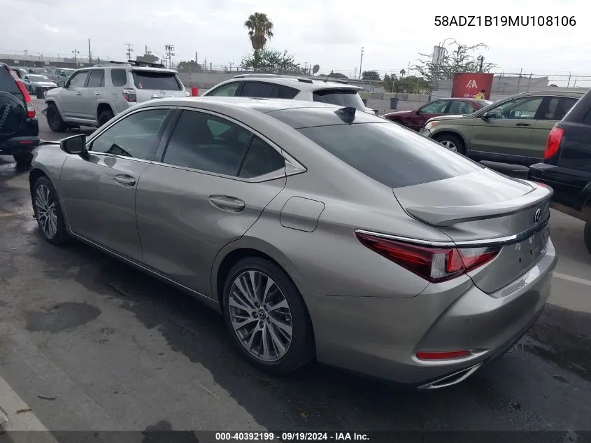 2021 Lexus Es 350 VIN: 58ADZ1B19MU108106 Lot: 40392199