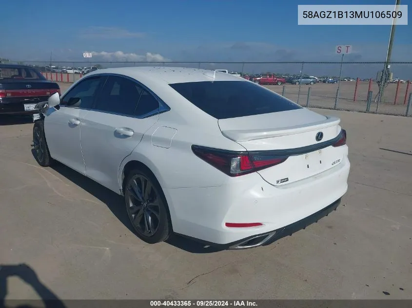 2021 Lexus Es 350 F Sport VIN: 58AGZ1B13MU106509 Lot: 40433365