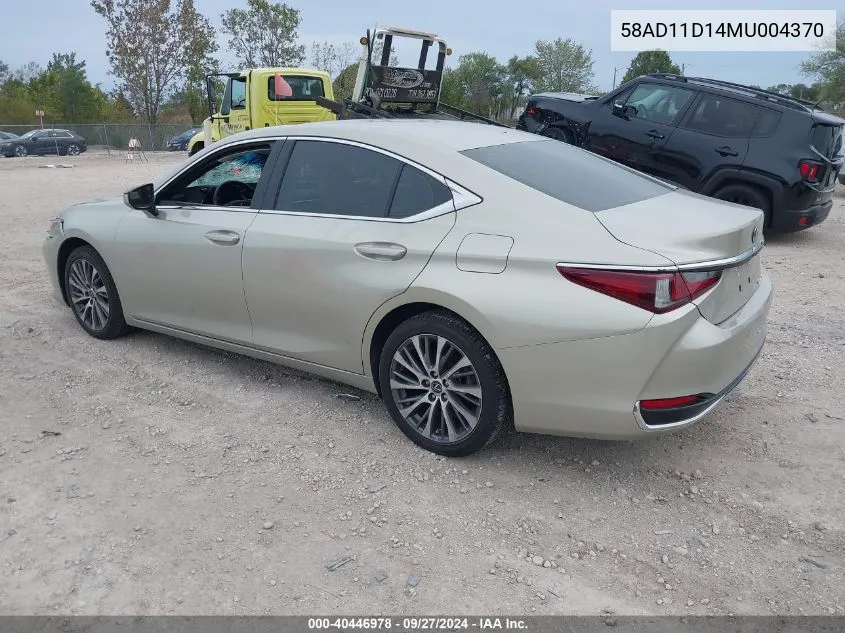 58AD11D14MU004370 2021 Lexus Es 250