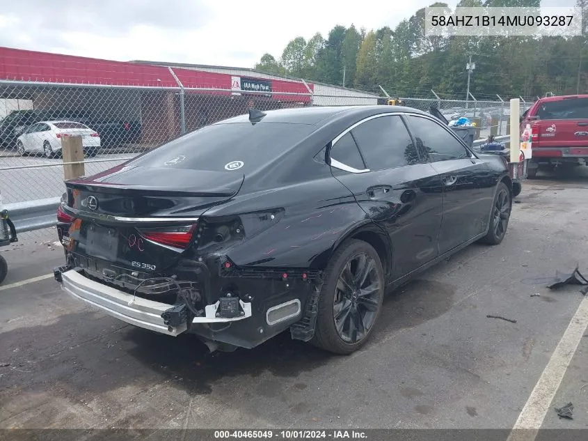 2021 Lexus Es 350 F Sport VIN: 58AHZ1B14MU093287 Lot: 40465049