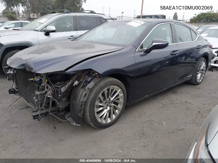 2021 Lexus Es 300H Luxury VIN: 58AEA1C10MU002069 Lot: 40469696