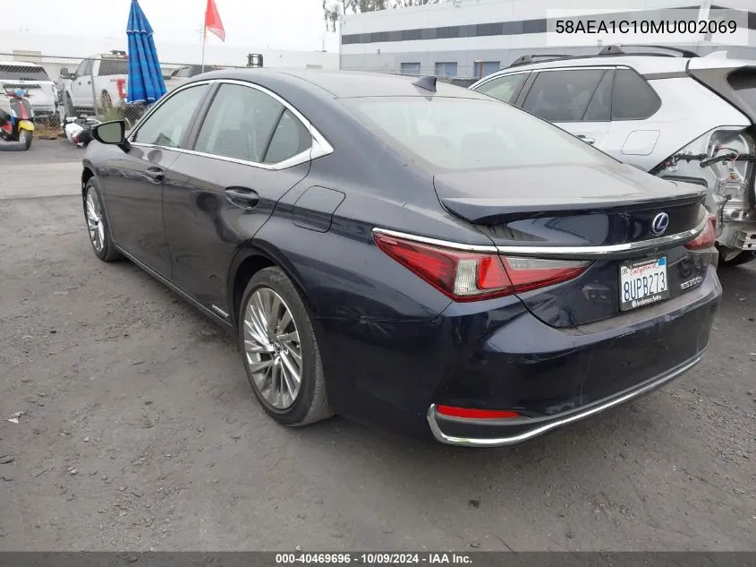 2021 Lexus Es 300H Luxury VIN: 58AEA1C10MU002069 Lot: 40469696