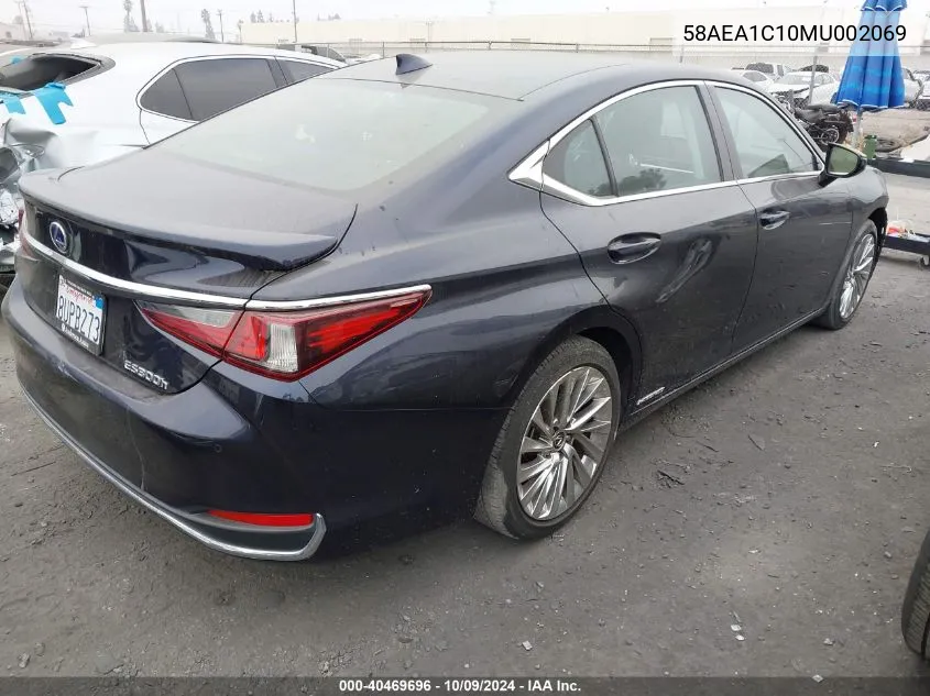 2021 Lexus Es 300H Luxury VIN: 58AEA1C10MU002069 Lot: 40469696