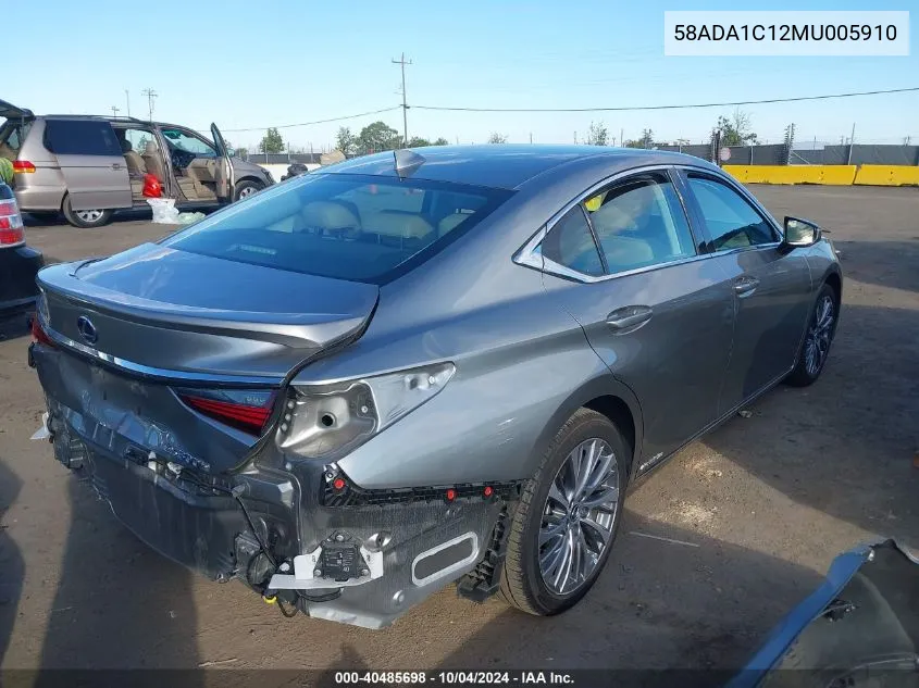 2021 Lexus Es 300H VIN: 58ADA1C12MU005910 Lot: 40485698