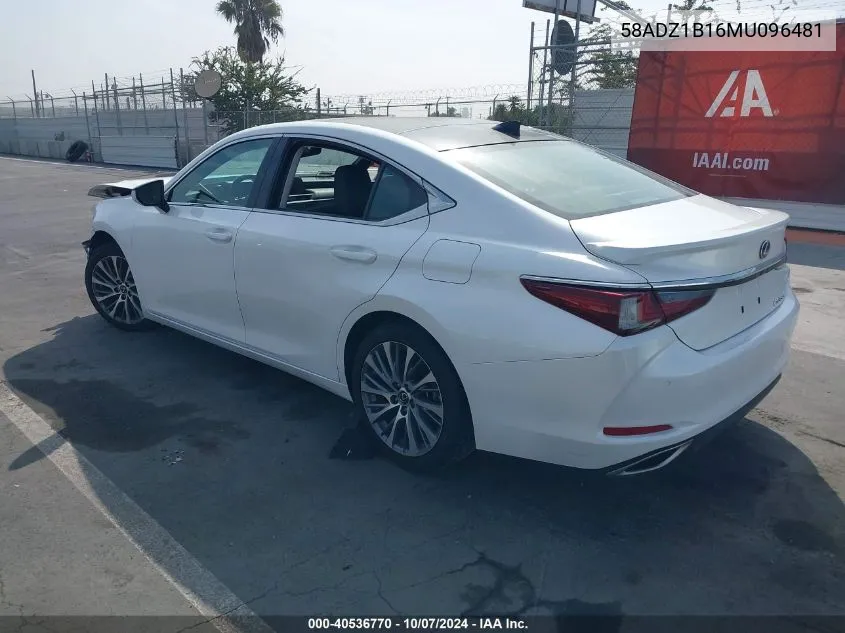 2021 Lexus Es 350 VIN: 58ADZ1B16MU096481 Lot: 40536770