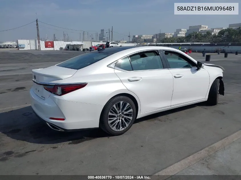 2021 Lexus Es 350 VIN: 58ADZ1B16MU096481 Lot: 40536770