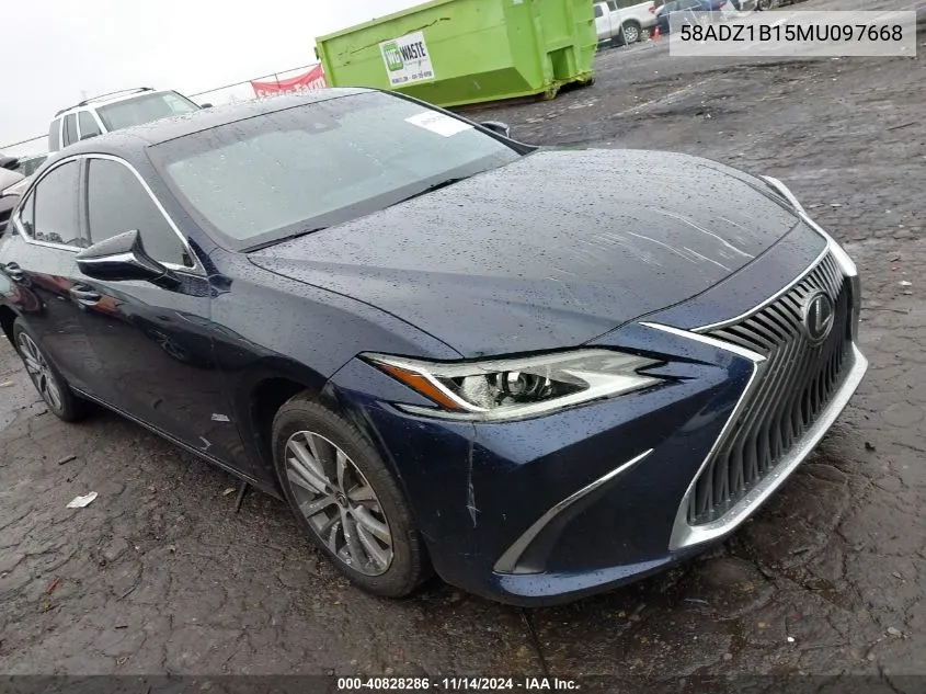 2021 Lexus Es 350 VIN: 58ADZ1B15MU097668 Lot: 40828286