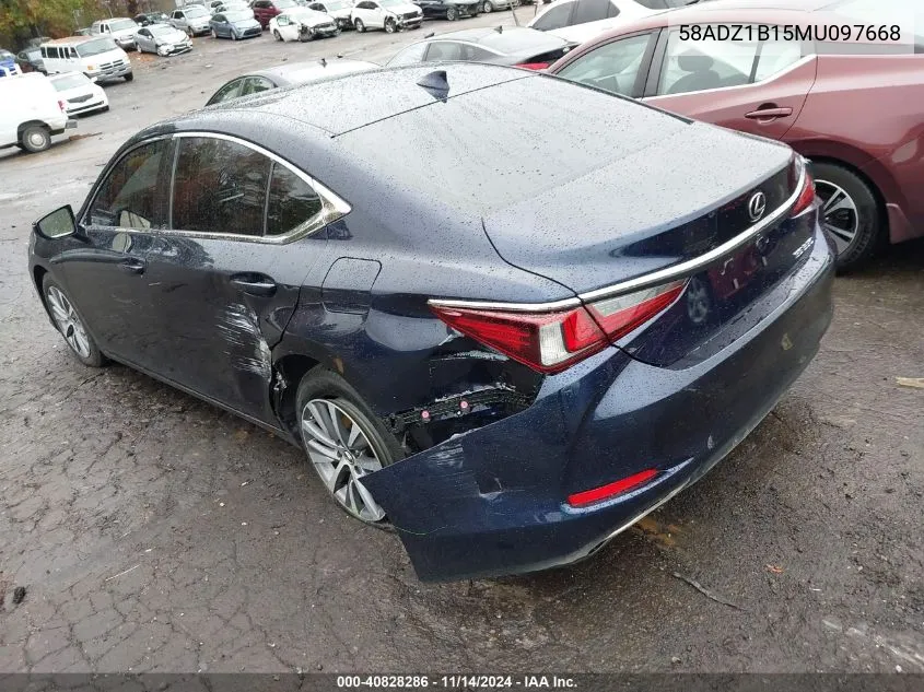 2021 Lexus Es 350 VIN: 58ADZ1B15MU097668 Lot: 40828286