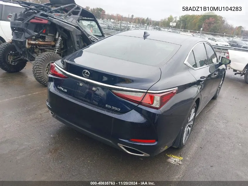 2021 Lexus Es 350 VIN: 58ADZ1B10MU104283 Lot: 40835763