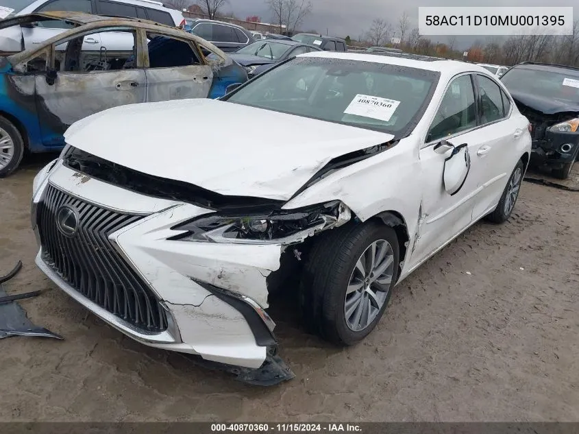 2021 Lexus Es 250 VIN: 58AC11D10MU001395 Lot: 40870360