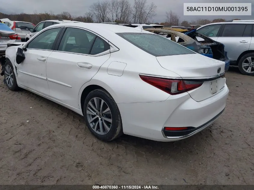 2021 Lexus Es 250 VIN: 58AC11D10MU001395 Lot: 40870360