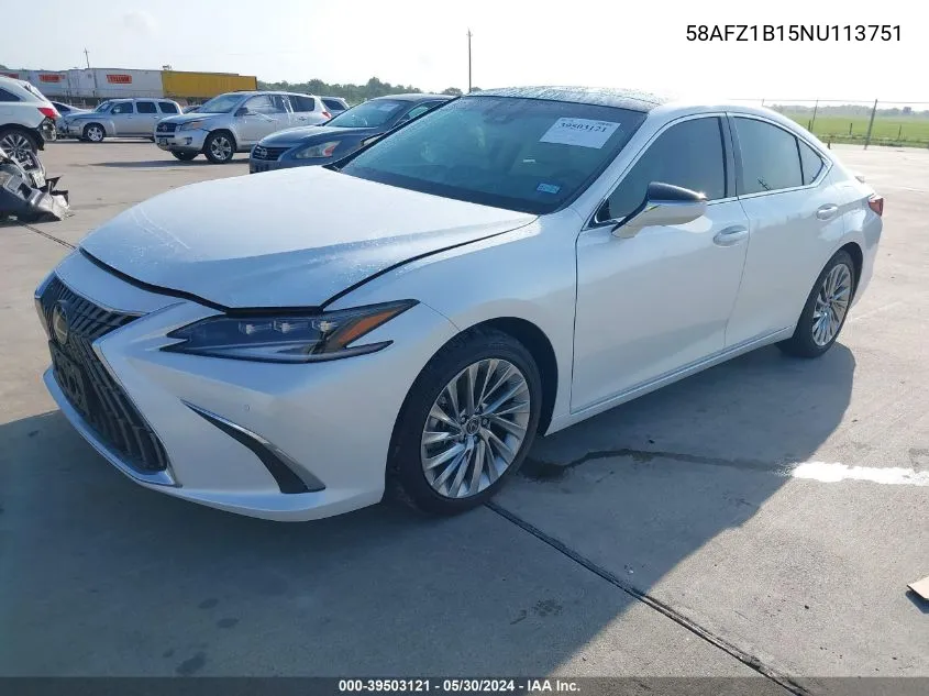 2022 Lexus Es 350 Ultra Luxury VIN: 58AFZ1B15NU113751 Lot: 39503121