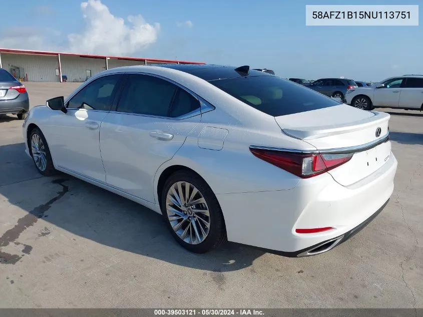 2022 Lexus Es 350 Ultra Luxury VIN: 58AFZ1B15NU113751 Lot: 39503121