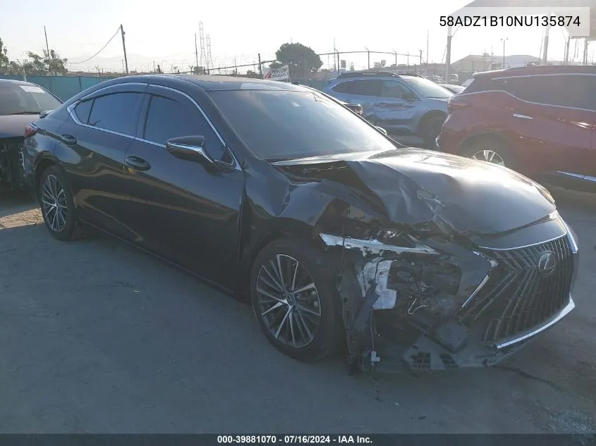 2022 Lexus Es 350 VIN: 58ADZ1B10NU135874 Lot: 39881070