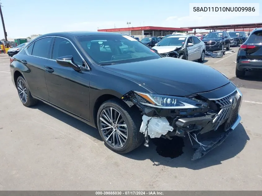 2022 Lexus Es 250 VIN: 58AD11D10NU009986 Lot: 39885030