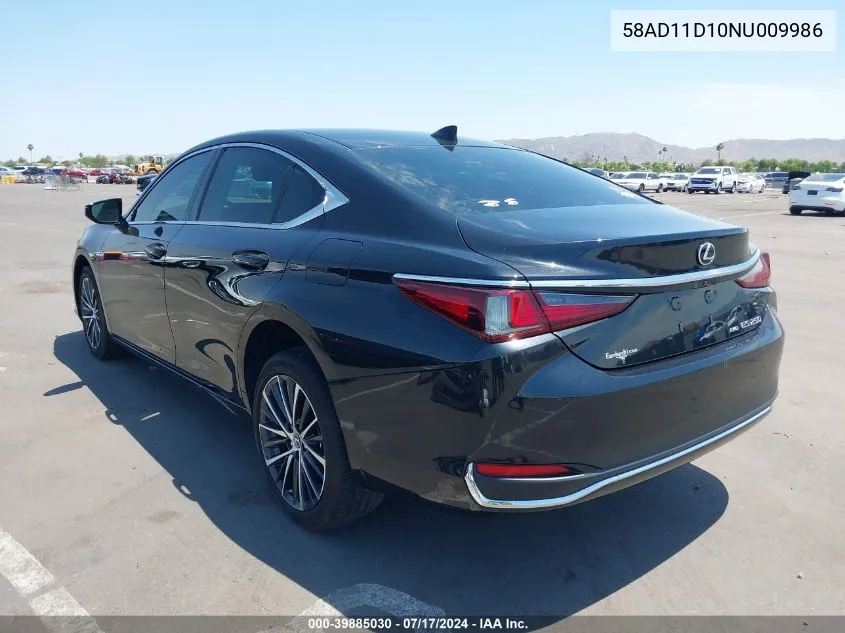 2022 Lexus Es 250 VIN: 58AD11D10NU009986 Lot: 39885030