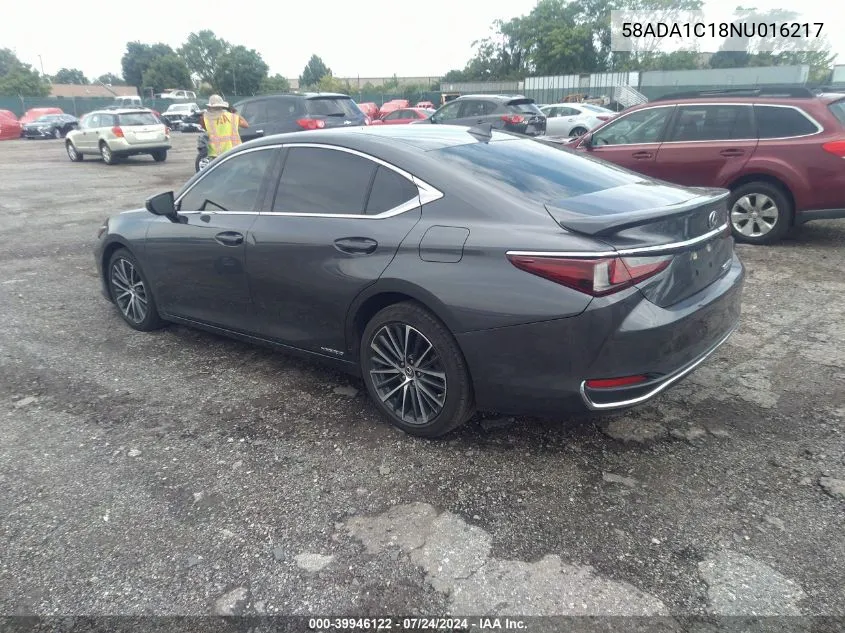 2022 Lexus Es 300H VIN: 58ADA1C18NU016217 Lot: 39946122