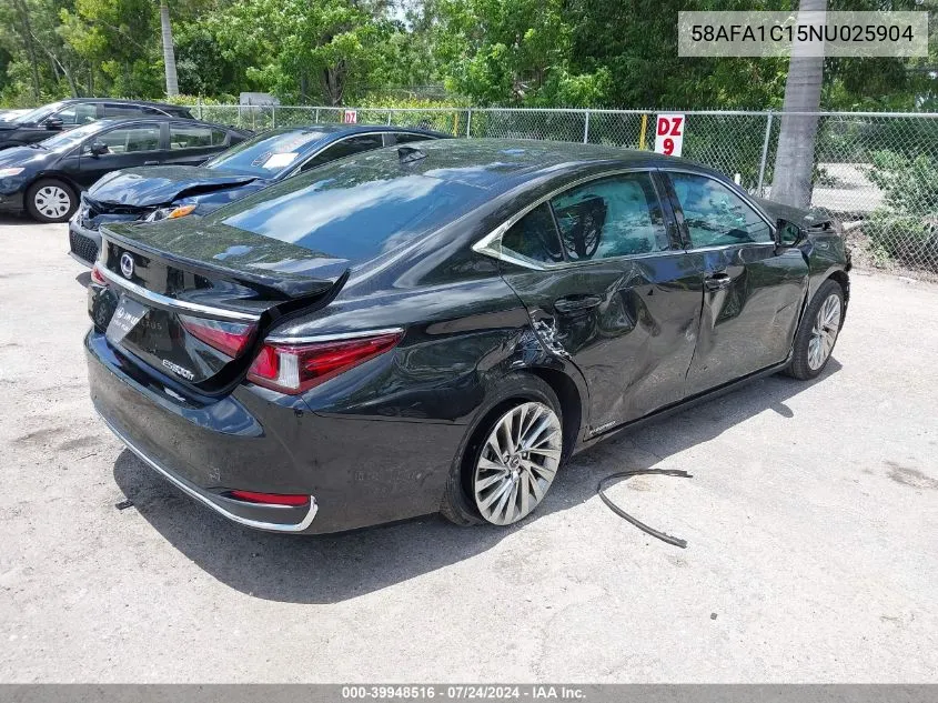 2022 Lexus Es 300H Ultra Luxury VIN: 58AFA1C15NU025904 Lot: 39948516